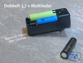 Dobbelt Multi Lader med automatik - Oplader alle 3,7 V batterier
