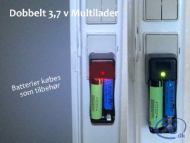 Dobbelt Multi Lader med automatik - Oplader alle 3,7 V batterier