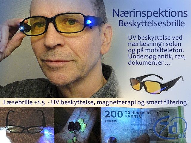 NærInspektions Beskyttelsesbrille - UV filtrering ved antik- og ravjagt...