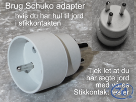 Schuko adapter til stik med...